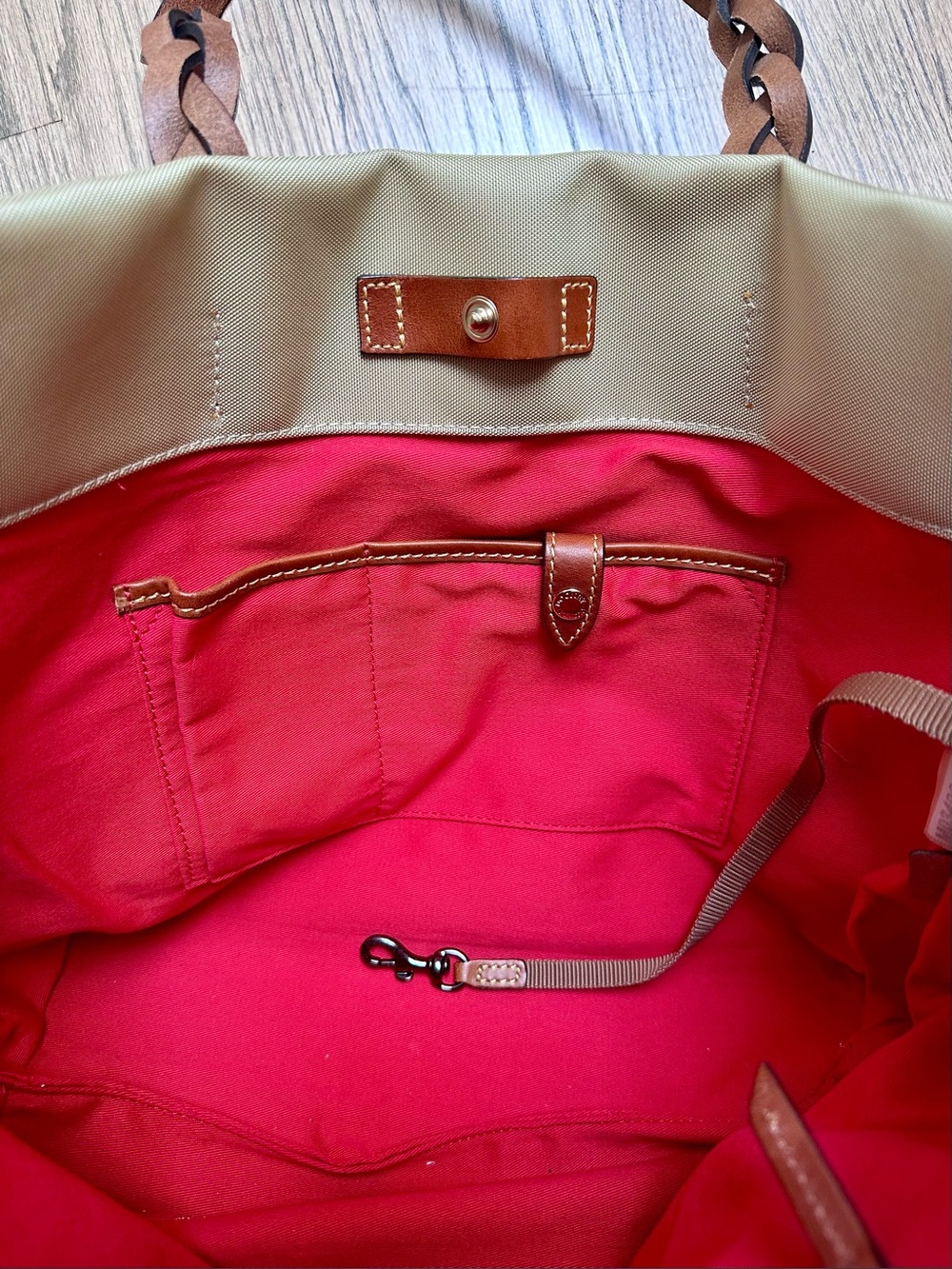 Dooney & Bourke Khaki Shopper Tote Bag - Picture 9 of 10
